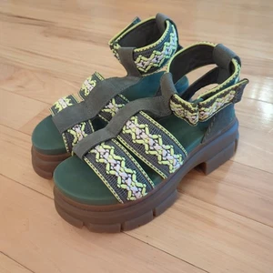 Sandalias Trenzadas UGG Ashton Heritage Gruesas Gamuza Rosa Oliva Amarillo Talla 7.5 ¡Lindas! - Imagen 1 de 11