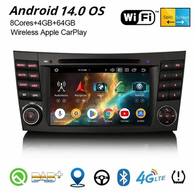 Android 14 Autoradio GPS Navi Mercedes-Benz E/CLS-Klasse W211 W219 Bluetooth 5.0 - Bild 1 von 4