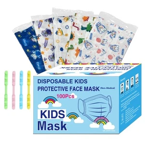 Kids Disposable Face Masks 100Pcs3 Ply Kids Masks Disposable Breathable Colorfu - Picture 1 of 7