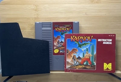 Karnov (NES, 1987) + Manual And Dust Cover Great Shape Crisp Manual  - Image 1 of 4