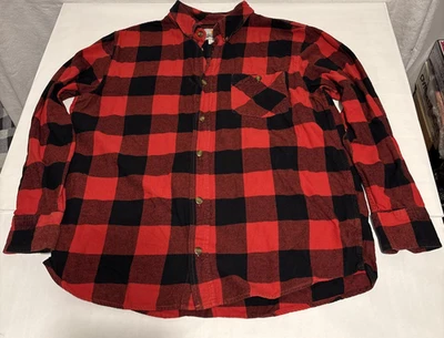 Leñador Field And Stream para hombre grande rojo búfalo franela a cuadros abotonada Foto 1 de 4