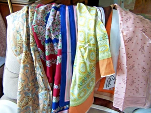 6 Silk Scarves: Holston Rpbertp Anne Klein Ginnie Johansen Christian Dior READ - Picture 1 of 15
