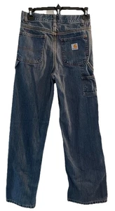 Carhartt Boys Carpenter Jeans Size 14 Youth Pants Boot Work Pockets ADJUSTABLE - Picture 1 of 12