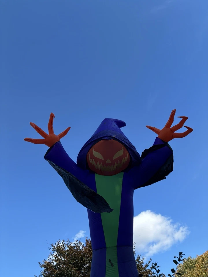 18' GEMMY COLOSSAL REACHING PUMPKIN REAPER Airblown Lighted Yard Inflatable Rare - Image 1 of 1