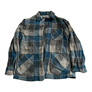 Chaqueta Pendleton Vintage Para Mujer Mediana Azul Gris Lana A Cuadros Años 70 - Imagen 1 de 19