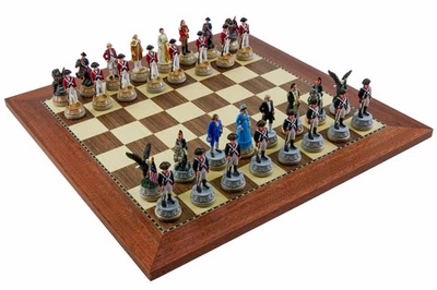Juego de tablero de ajedrez American War of Independence & Champion pintado a mano ajedrecistas Foto 1 de 4