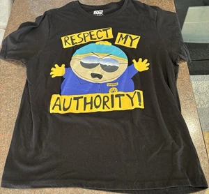 South Park Cop Cartman Respect My Authority T Shirt Black Mens XL - Picture 1 of 3