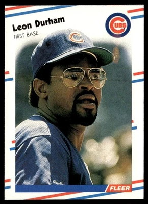 1988 Fleer Leon Durham Chicago Cubs #420 - Image 1 of 2