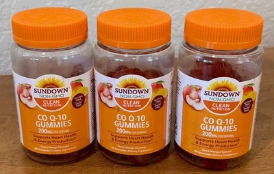 Sundown Naturals CO Q-10 Heart Health & Energy 200mg 150 Mango GUMMIES Lot of 3! - Image 1 of 4