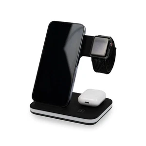4-in-1 Wireless Charger, Black, iPhone, Watch, AirPods, Night Light - Picture 1 of 6