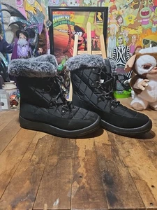 Schwarze Wetterstiefel Größe 9 EU 40 Fuzzy - Bild 1 von 5