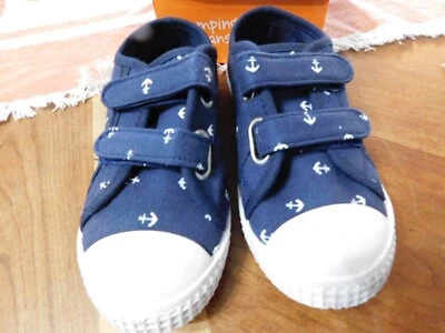 Zapatillas de lona azul con anclajes dobles correas niño pequeño talla 11 nuevas en caja Foto 1 de 4