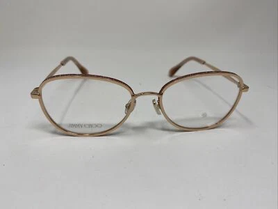 ОПРАВА ДЛЯ ОЧКОВ JIMMY CHOO JC229 EYR 54-18-145 РОЗОВОЕ ЗОЛОТО МЕТАЛЛИЧЕСКИЙ ОВАЛЬНЫЙ ИТАЛИЯ X501 - Изображение 1 из 4