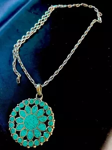Collar/colgante con racimo de turquesa y plata de ley - Imagen 1 de 11