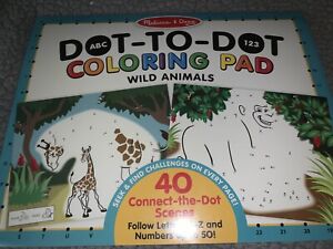 Melissa & Doug MD9104 ABC 123 Dot-Dot Coloring Pad - Wild Animals
