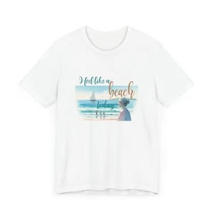 Beach Vibes Unisex Tee, Summer Graphic T-Shirt, Ocean Lover Top, Coastal - Picture 1 of 17