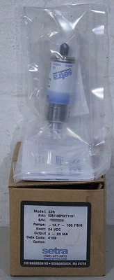 NUEVO Transductor de presión Setra 2251100PC2T11B1/225G100PC2T11B1 4-20 mA 100 PSIG Foto 1 de 3