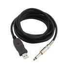 USB To 6.5mm Jack Guitar Computer Recording Cable Connect Interface