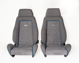 PAIR OF FORD ESCORT MK3 FRONT SEAT COVERS SERIES 1 TURBO GREY VELOUR - Picture 1 of 5