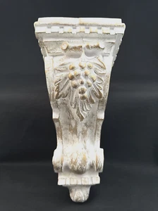 Plaster Shabby Chic 9.5" Shelf Bracket Wall Sconce Drapery Holder Hanging Decor - Picture 1 of 11