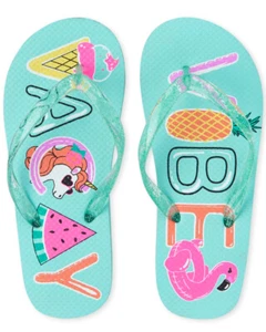 Chanclas de verano unicornio playa piscina "Vacay Vibes" para niñas nuevas con etiquetas (tallas juveniles 10-6) - Imagen 1 de 3