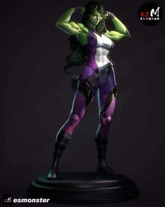 She Hulk | Pin-Up Statue Fan Art Miniature Unpainted | E.S Monster - Picture 1 of 16
