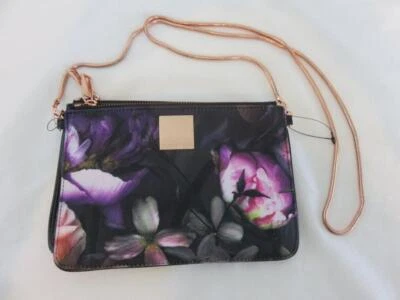Bolso Bandolera Ted Baker Carlie Doble Poucette Floral Oro Rosa Herrajes $169 Foto 1 de 4