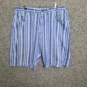 Wrangler Men's Blue White Striped Denim Shorts Vintage Style Premium Quality - Picture 1 of 10