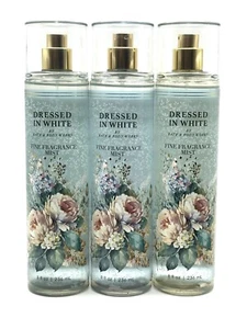 NEW 3 BATH & BODY WORKS DRESSED IN WHITE FINE FRAGRANCE MIST BODY SPRAY 8 FL OZ - Picture 1 of 3