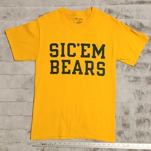 Sic Em Bears Baylor University Champion TShirt Mustard Gold Green Champion Small - Picture 1 of 4