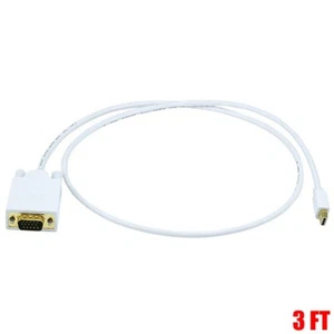 3FT Mini DisplayPort MDP Male to VGA Male Cable Mac Monitor 1080p Gold Plated - Picture 1 of 3