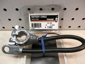 Cable de batería de repuesto negro con poste superior de cobre 7106C 10" #6 envío gratuito a EE. UU. - Imagen 1 de 1