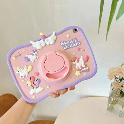 Unicorn Kid Shockproof Handle Case Cover For iPad 10th 9 8 mini 6 5 Air 1 2 Pro  - Image 1 of 4