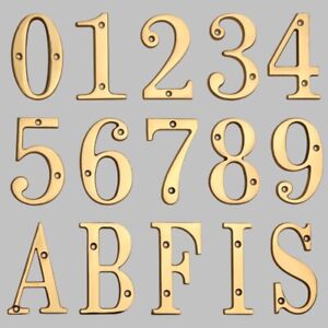Solid Brass 4" House Number Apartment Door Home Mailbox Address Outdoor Sign#0-9