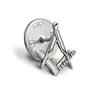 Craft Sq & Compass Silver Masonic Badge - Picture 1 of 4