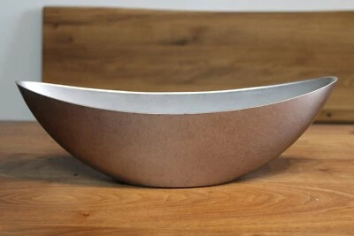 Ovale Kunststoffschale Länge 34 cm, Breite 10,5 cm, silbergrau metallic, Schale - Bild 1 von 2