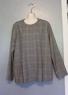 Blusa túnica elástica de lana pata de gallo a cuadros Stella McCartney Glen 42 Foto 1 de 4