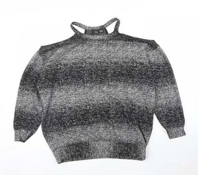 Suéter de poliéster gris cuello redondo para mujer talla Sparkle & Fade Foto 1 de 4