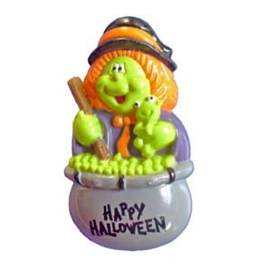 Easter Unlimited PIN Halloween Vintage WITCH Frog Brew 1980s Holiday Brooch - Picture 1 of 3