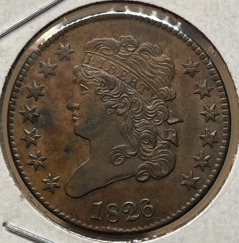 1826 Classic Head Half Cent AU Sharp Detail Cover