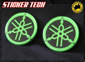 2X MONSTER GREEN & BLACK FUEL TANK BADGE DECAL TO SUIT YAMAHA M1 R1 R6 YZF YZR - Picture 1 of 1