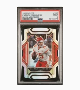 Patrick Mahomes 2021 Panini Select #202 SILVER PRIZM Die Cut - KC Chiefs - PSA 9 - Picture 1 of 2