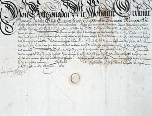 1629 Johann Casimir von Sachsen-Coburg Caspar von Teutleben Urkunde Unterschrift - Bild 1 von 1