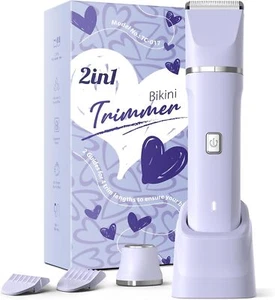 Women's Wet/Dry Electric Razor for Legs/Body/Face, No Nick/Cut, Purple - Picture 1 of 9