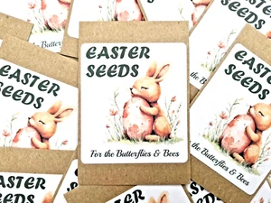 Easter Wildflower Seeds Party Bags Favours Egg Bunny Teacher Gifts 72 x 2g EB3 - Picture 1 of 6