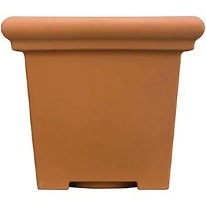 The HC Companies Terrazzo Plastic Planter Square Planter, Terra Cotta Color, 20" - Picture 1 of 3