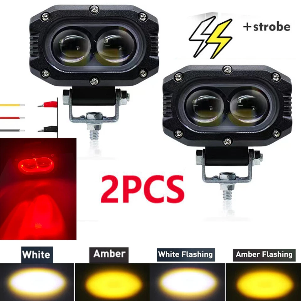 Cápsulas LED ámbar blanco 4"" luces de zanja DRL ROJO + ajuste estroboscópico Toyota Tacoma 2005-2015 Foto 1 de 4