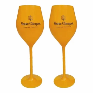 VIUVE CLICQUOT Champagne Francés 2 x VASOS DE TULIPÁN de plástico 160 ml Barra de burbujas - Imagen 1 de 2