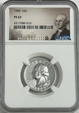 1960 NGC PF67 90% SILVER PROOF WASHINGTON QUARTER GREAT EYE APPEAL 25c PORTRAIT Cover