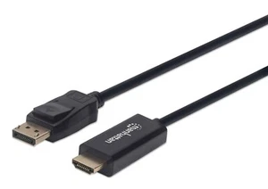 Manhattan DisplayPort 1.2 to HDMI Cable, 4K@60Hz, 1m, Male to Male, DP With A1 - Picture 1 of 5